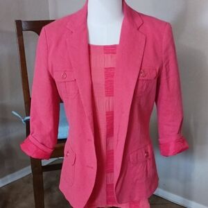 New York & Company Vibrant Orange/ Red Blazer
